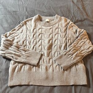 Light grey Target Cable Knit Crewneck Sweater